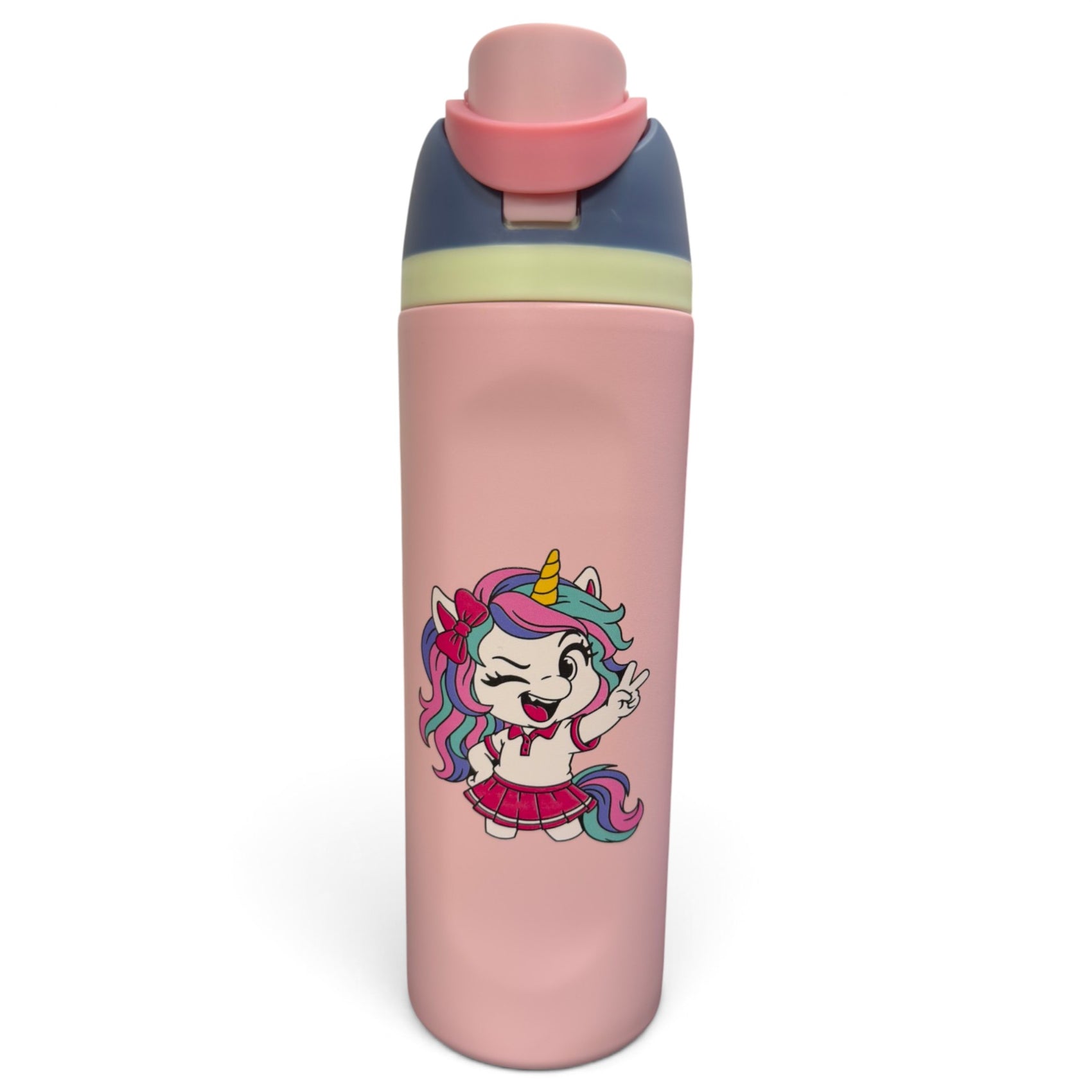 Cool Unicorn Hydration Bottle | 24oz Insulated Stainless Steel | Flip Straw Lid w/ Handle