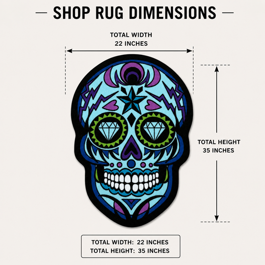 Blue Sugar Skull | Golf Shop Mat Rug | Golf Accessory
