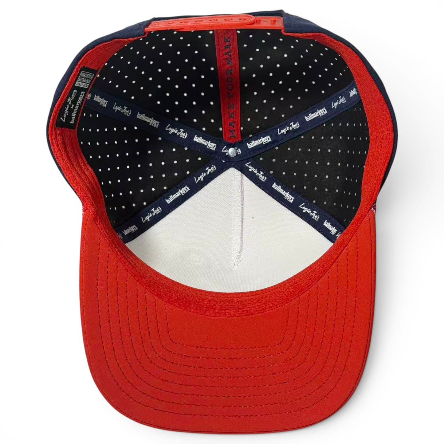 Freedom Flight Golf Hat | Snapback Cap | Built-in Magnetic Ball Marker Holder + Marker Included | Adjustable USA Eagle Red White Blue