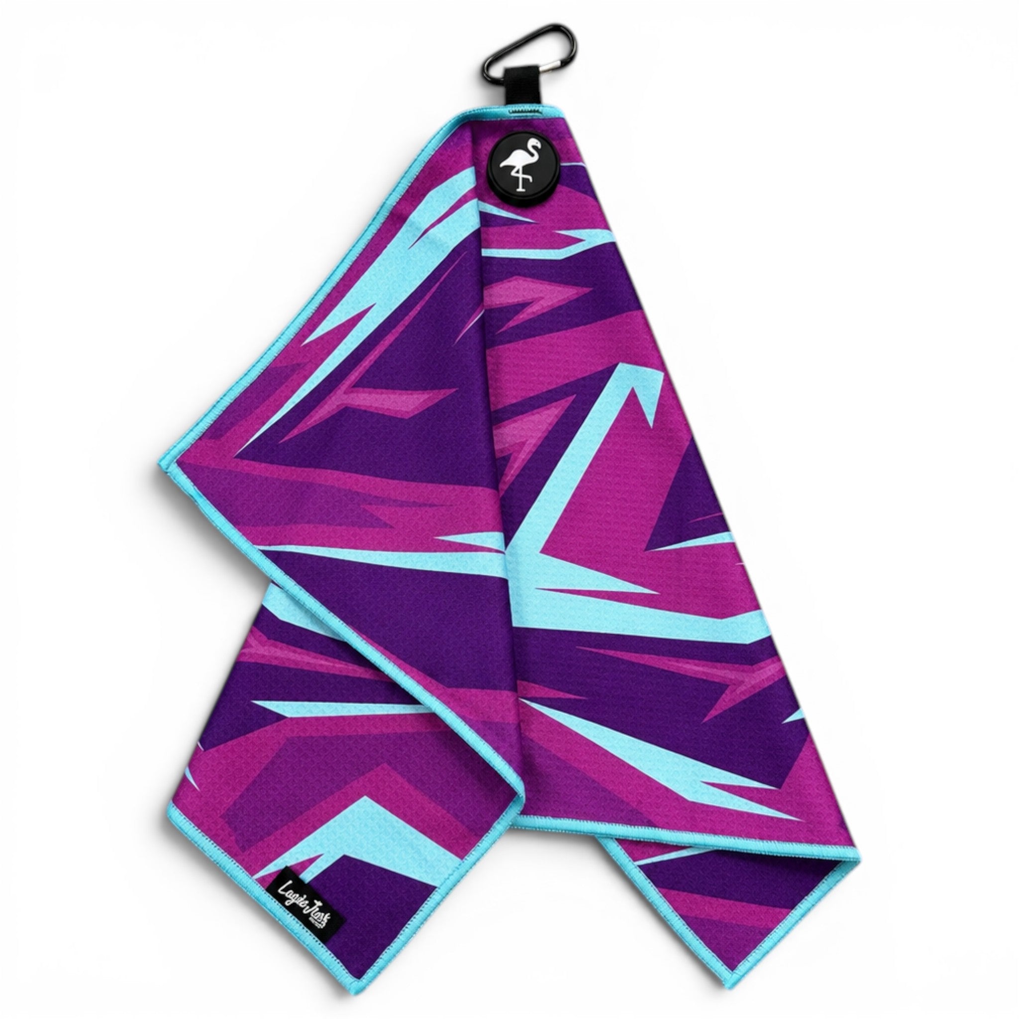Neon Shockwave Golf Towel | 24” x 16” Microfiber Towel | Magnetic