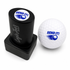 The Send It Golf Ball Stamp, featuring quick-dry ink and the blue SEND IT! logo with a fast-moving golf ball graphic, sits beside a white golf ball—making it the perfect fun and personalized golf gift for easy ball identification.