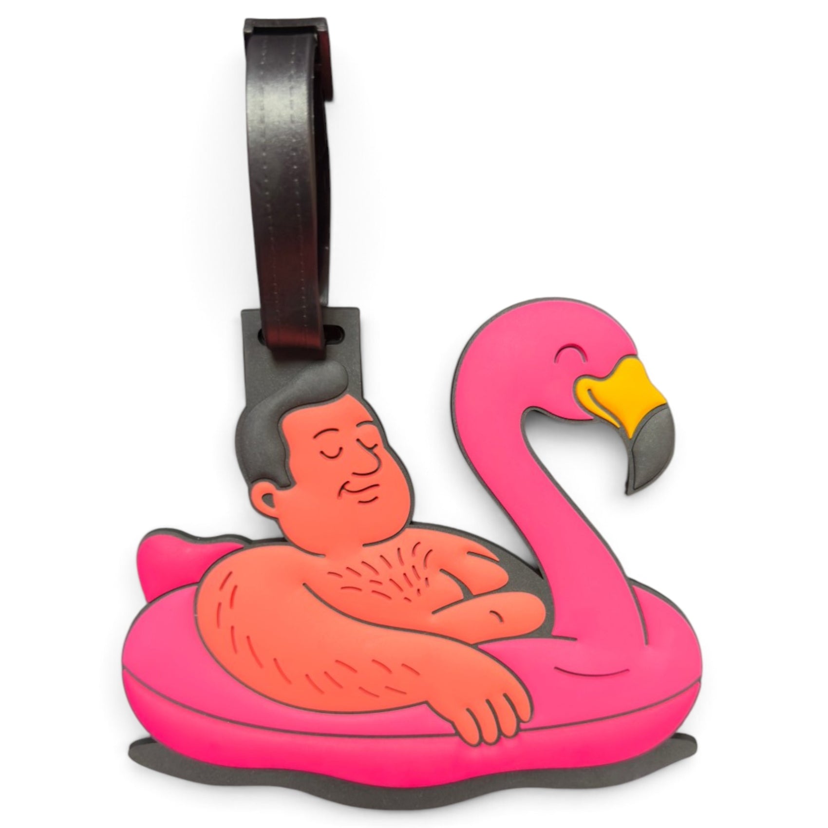 Flamingo Floatie Clip-On Tag | Multi-Use Bag Tag, Travel Tag, Golf Accessory