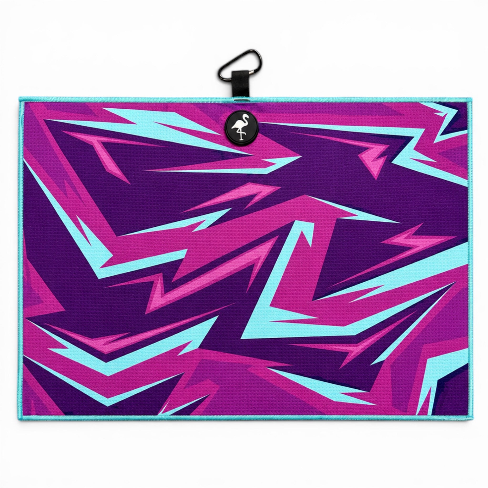 Neon Shockwave Golf Towel | 24” x 16” Microfiber Towel | Magnetic