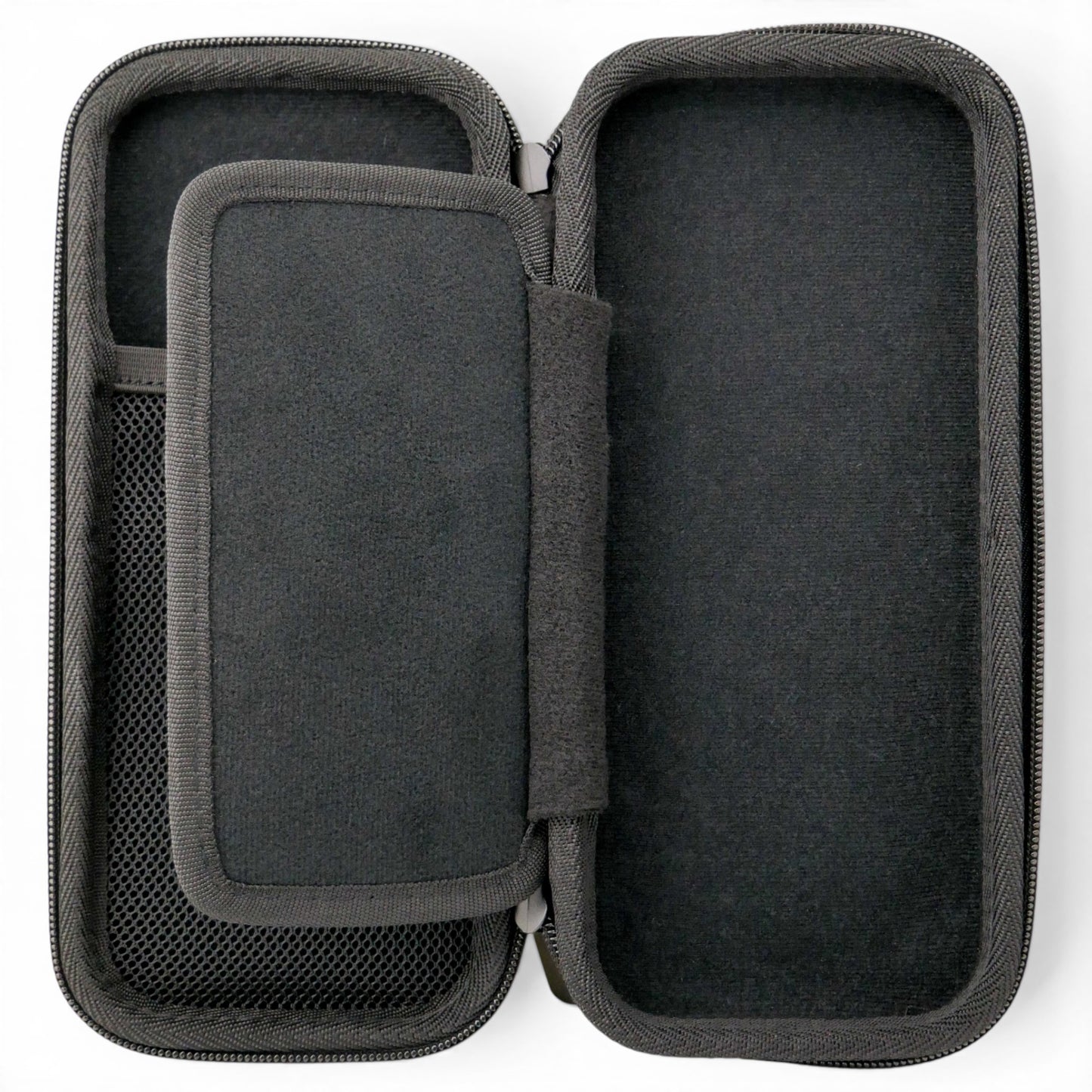 The Black/Pink Golf Accessory Case is a zippered organizer with a soft interior, mesh pocket, and flap divider for tees, ball markers, and more. The right side has an empty main compartment for your golf glove or accessories.