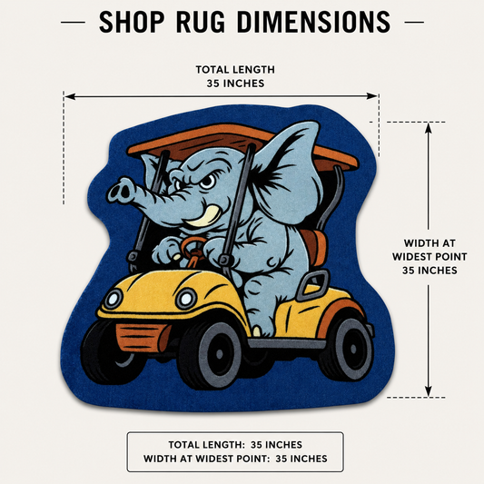 Elephant Rampage | Golf Shop Mat Rug | Golf Accessory