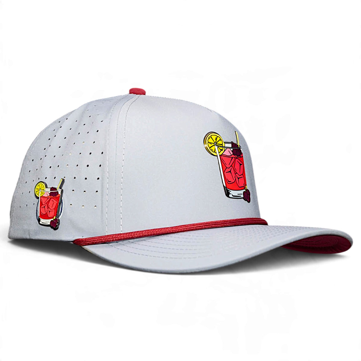 Transfusion Golf Hat | Snapback Cap | Built-in Magnetic Ball Marker Holder + Marker Included | Adjustable Light Gray