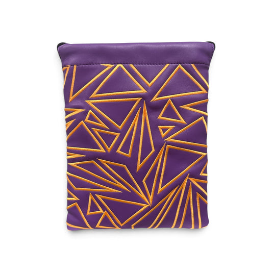 Logie Joe’s Golf Valuables Pouch | Embroidered Golf Accessory Bag for Phone, Wallet, Keys & Personal Items | Purple/Orange