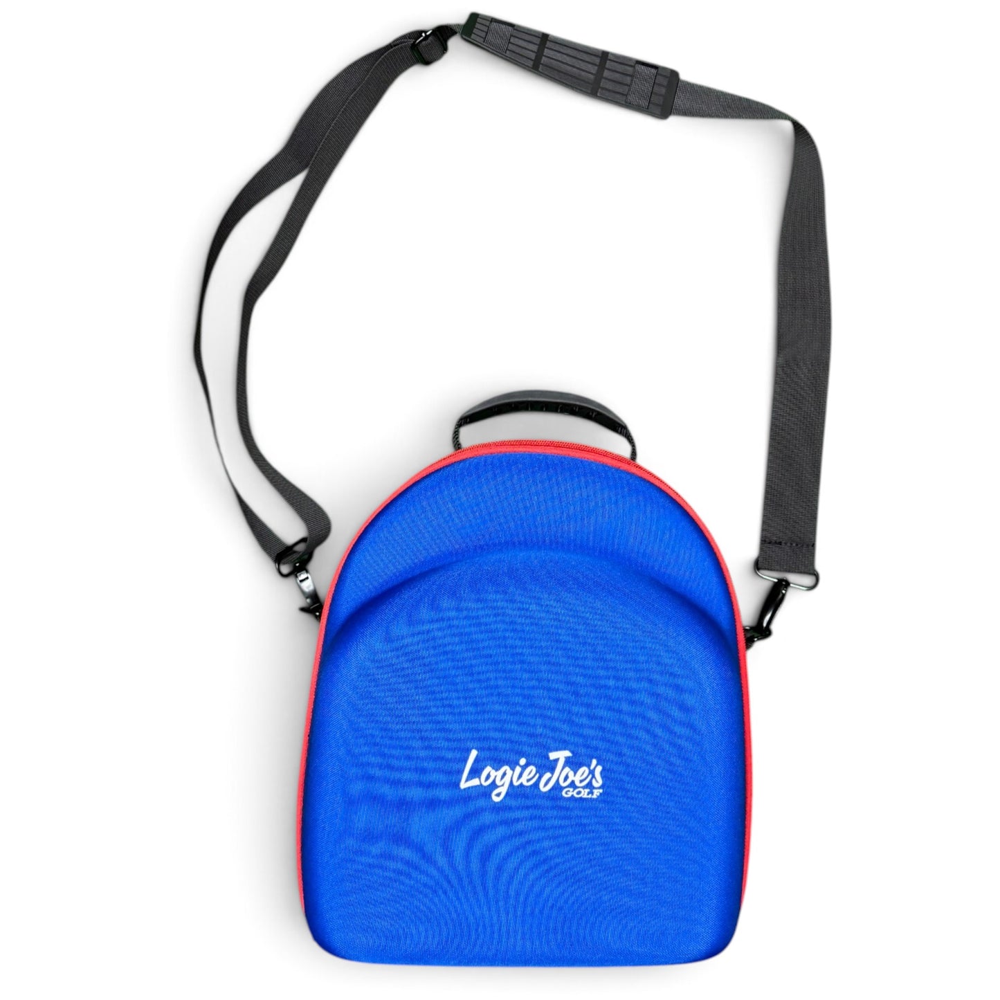 Blue/Orange Hat Caddy Travel Case | Hard Shell Hat Carrier Holds Up to 6 Hats | Protective Hat Storage Case with Adjustable Shoulder Strap