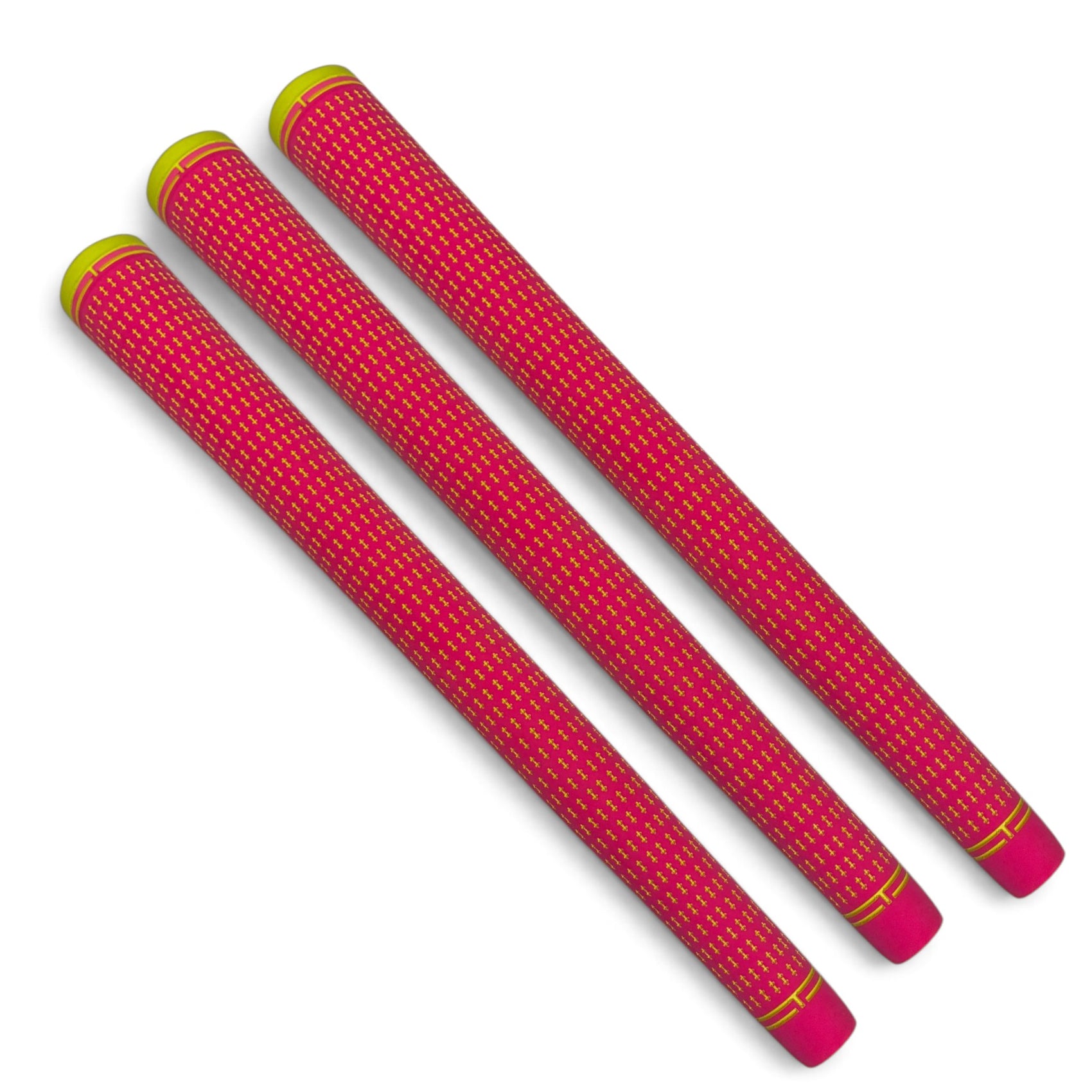 360 Golf Grips | 3 Pack Pink/Yellow | Standard, Mid, Jumbo | High-Traction Rubber Grip