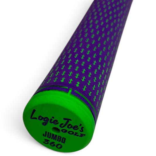 360 Golf Grips | 3 Pack Purple/Green | Standard, Mid, Jumbo | High-Traction Rubber Grip