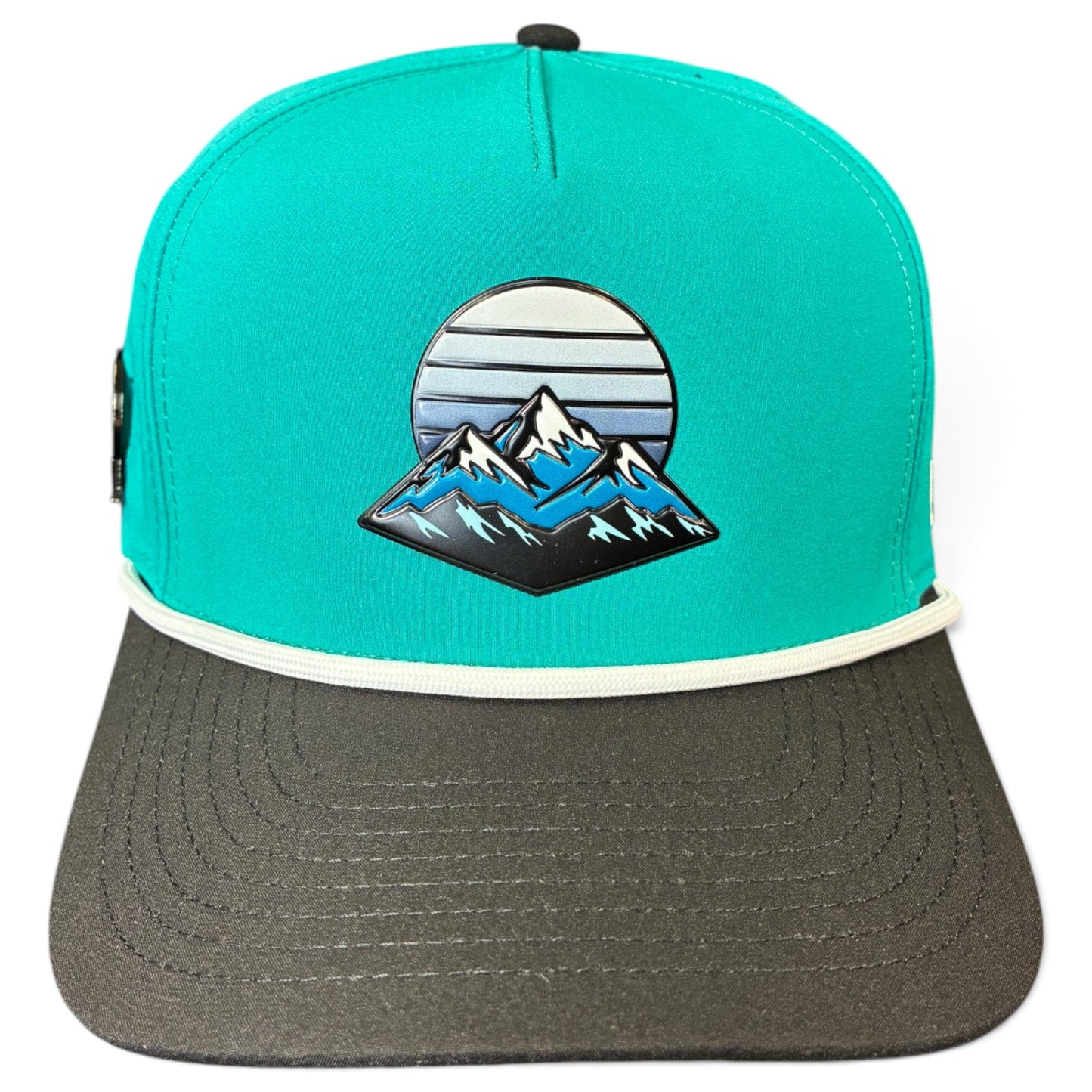 Mountain Moonrise Golf Hat | Snapback Cap | Built-in Magnetic Ball Marker Holder + Marker Included | Adjustable