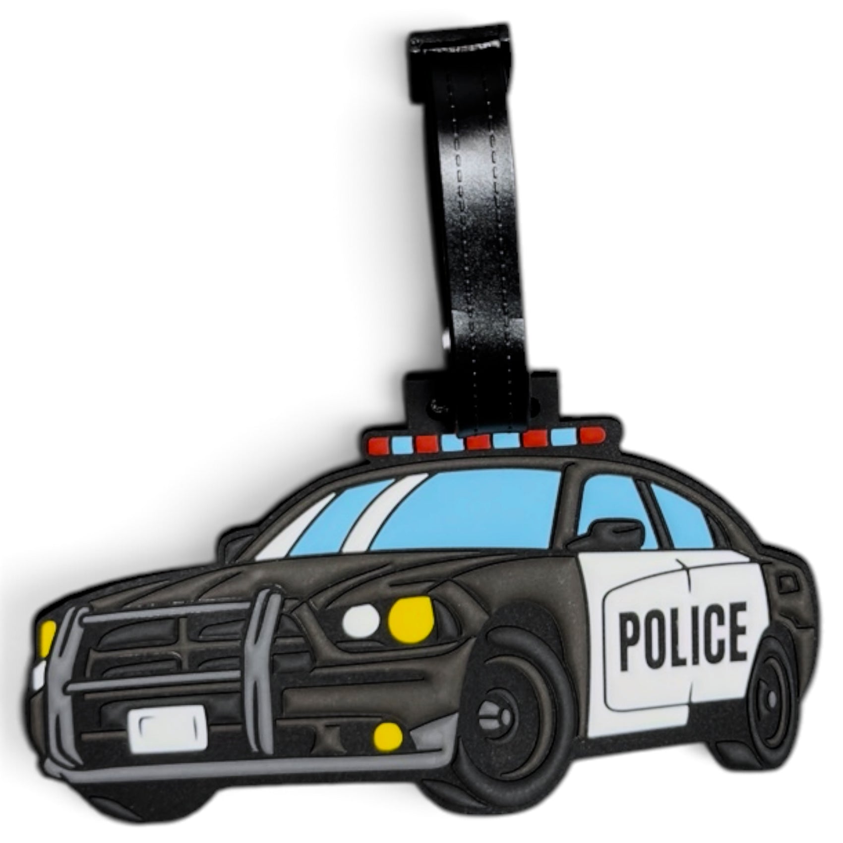 Police Car Clip-On Tag | Multi-Use Bag Tag, Travel Tag, Golf Accessory