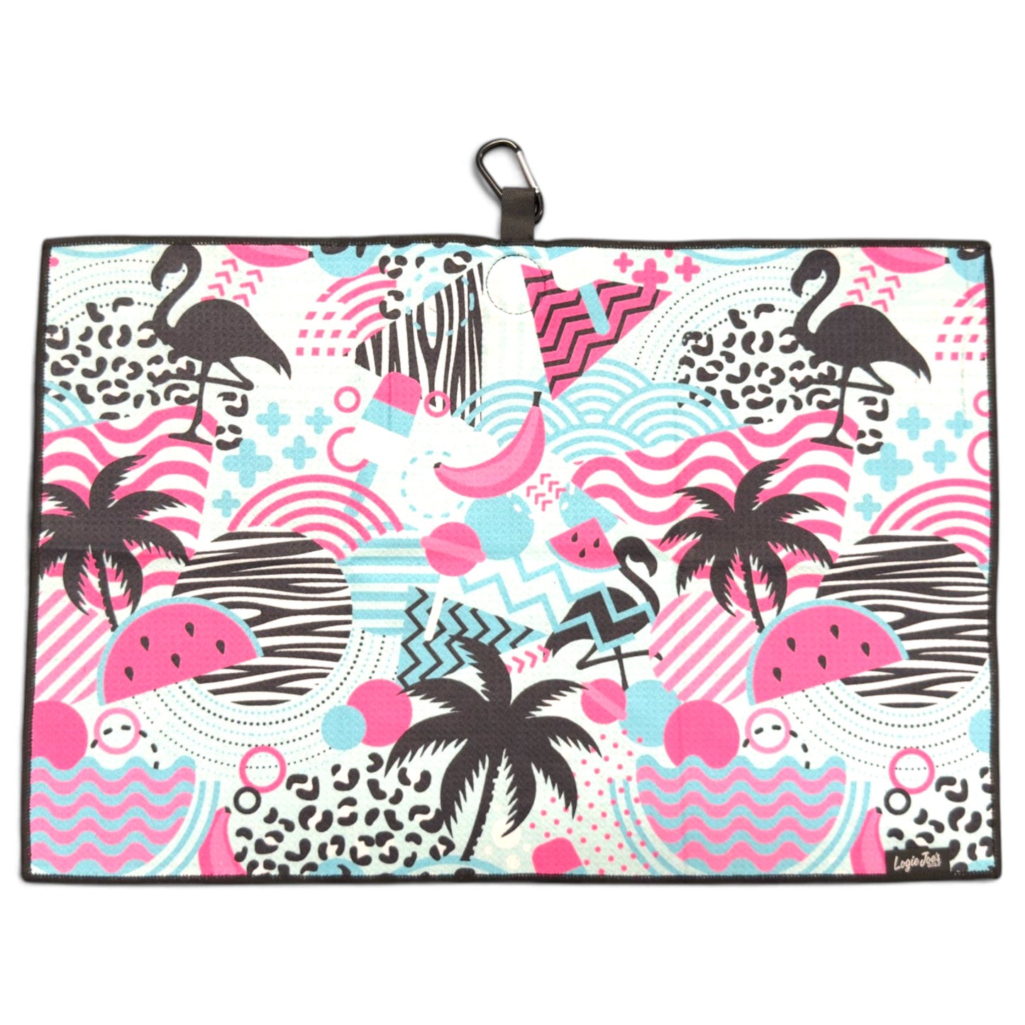 Exotic Flock Golf Towel | 24” x 16” Microfiber Towel | Magnetic Clip & Carabiner | Premium Golf Accessory