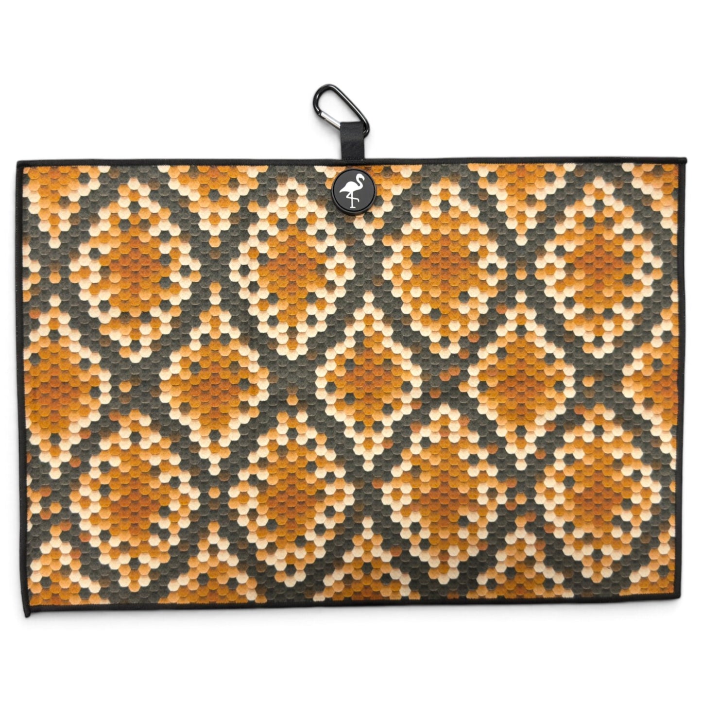 Real Snake Skin Golf Towel | 24” x 16” Microfiber Towel | Magnetic Clip & Carabiner | Premium Golf Accessory