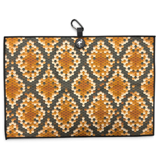Snake Skin Golf Towel | 24” x 16” Microfiber Towel | Magnetic Clip & Carabiner | Premium Golf Accessory