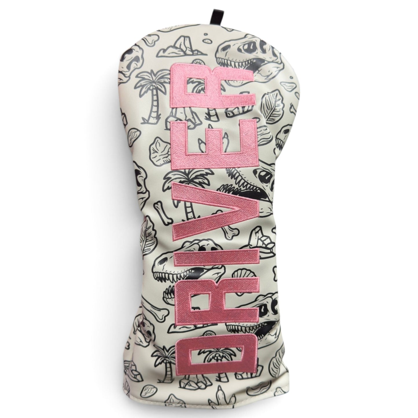 Fossil Fairways Driver Headcover – Premium Faux Leather Driver Cover – Elastic Fit – Embroidered Letters