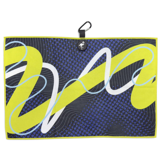 Neon Current 2.0 Golf Towel | 24” x 16” Microfiber Towel | Magnetic Clip & Carabiner | Premium Golf Accessory
