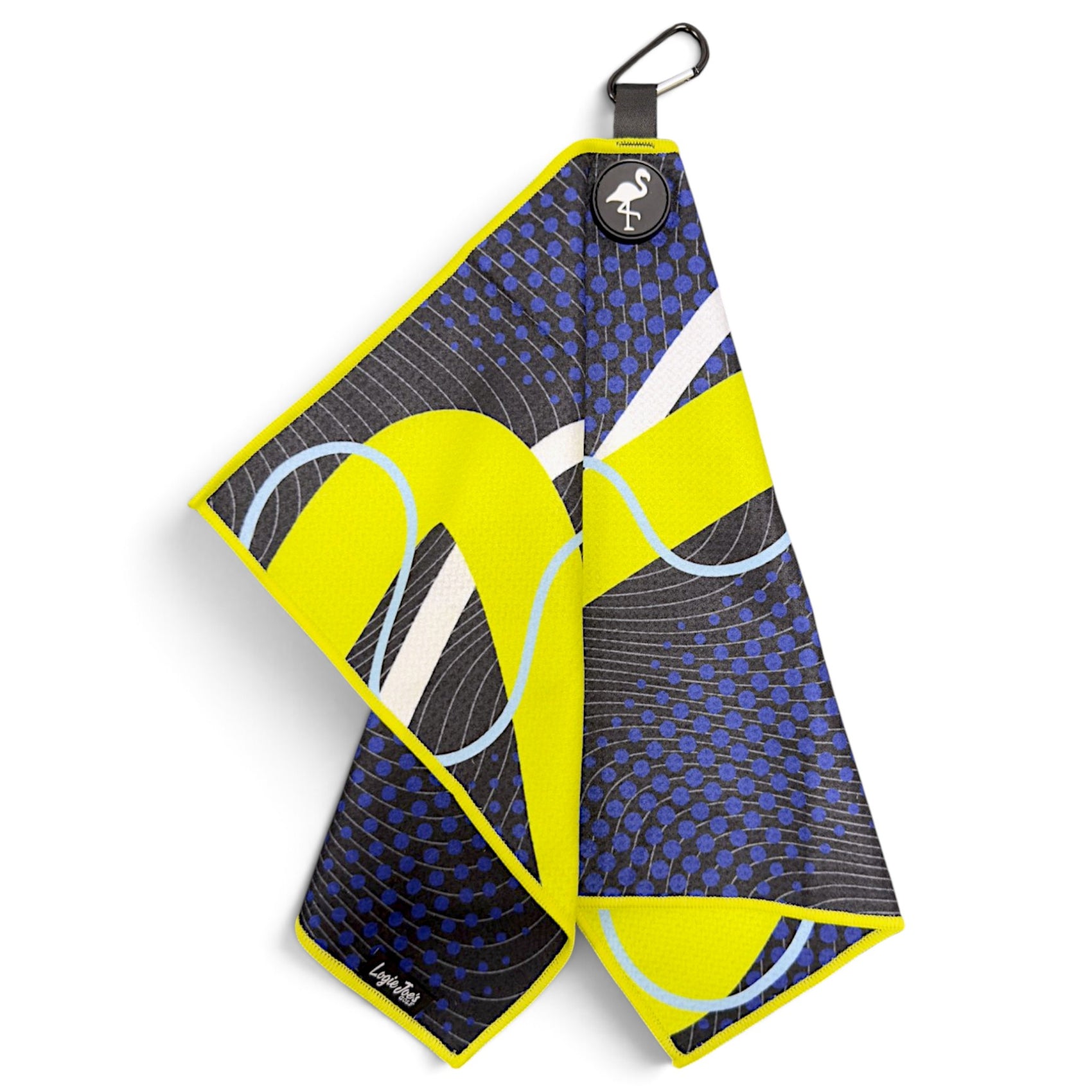 Neon Current 2.0 Golf Towel | 24” x 16” Microfiber Towel | Magnetic Clip & Carabiner | Premium Golf Accessory