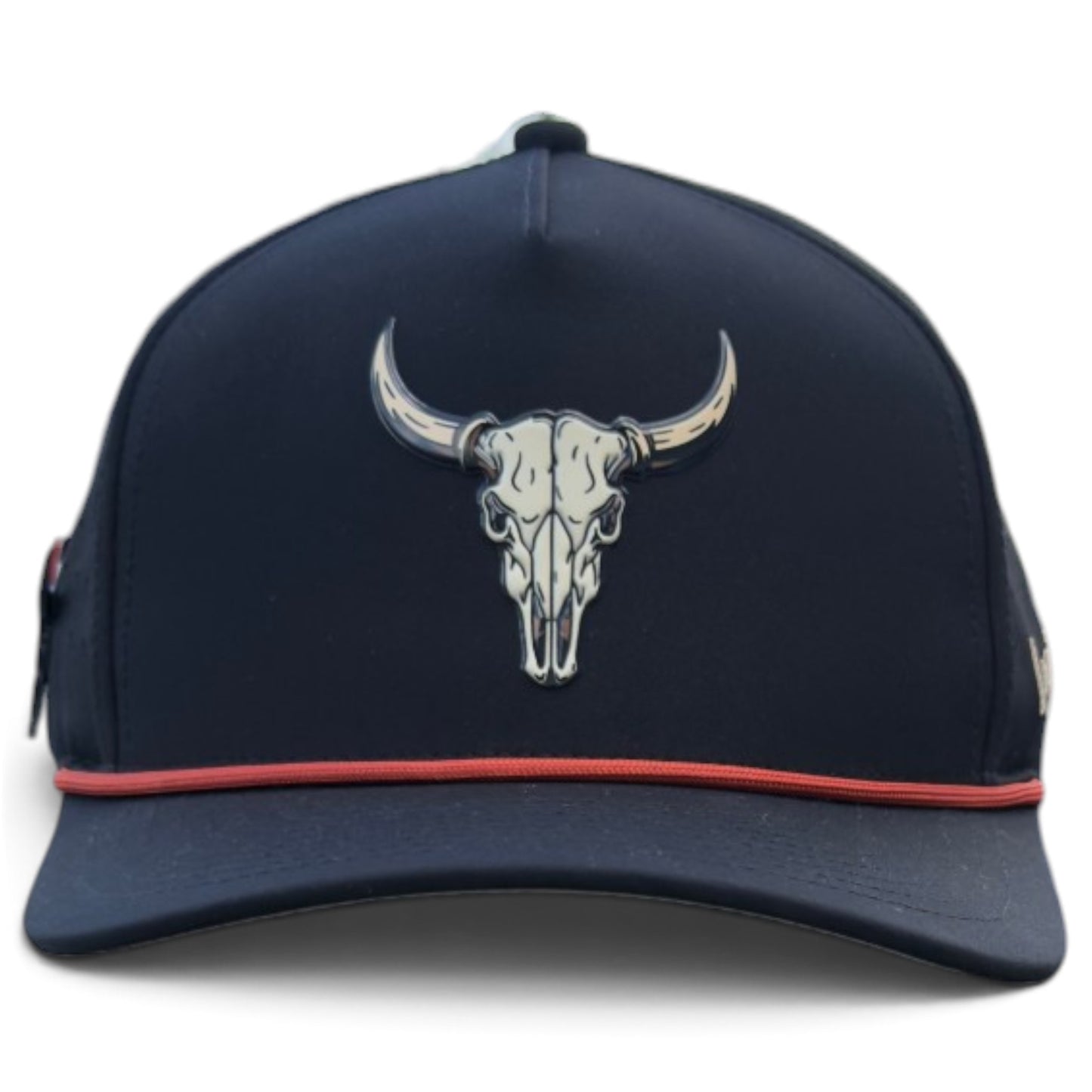 Outlaw Golf Hat | Snapback Cap | Built-in Magnetic Ball Marker Holder + Marker Included | Adjustable | Bull Skull