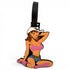 The Giddy Up Cart Girl Clip-On Tag features a smiling woman in a cowgirl outfit and is perfect as a stylish, multi-use bag tag, travel tag, or golf accessory for easily identifying your luggage.