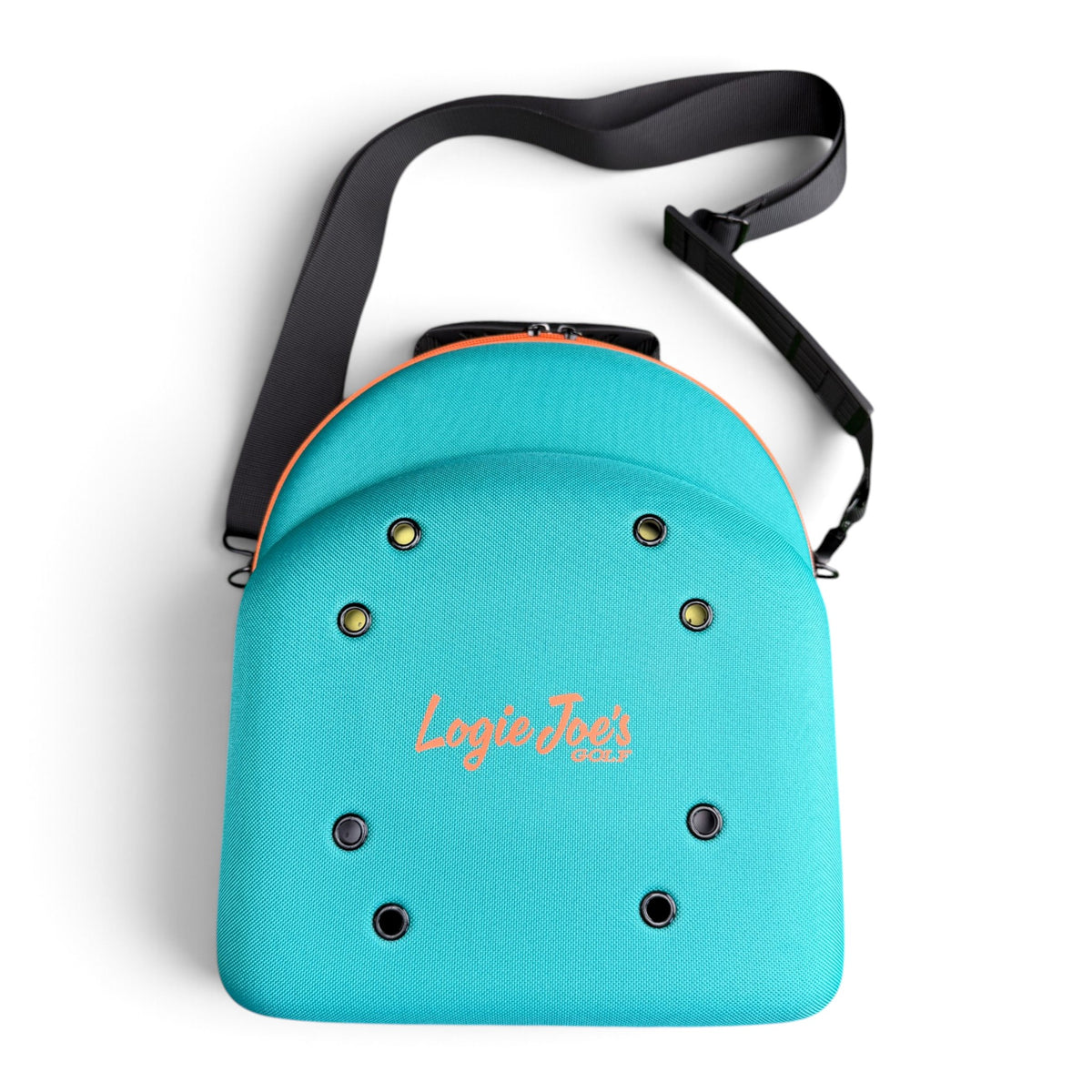 Teal/Orange Hat Caddy Travel Case | Hard Shell Hat Carrier Holds Up to 6 Hats | Protective Hat Storage Case with Adjustable Shoulder Strap