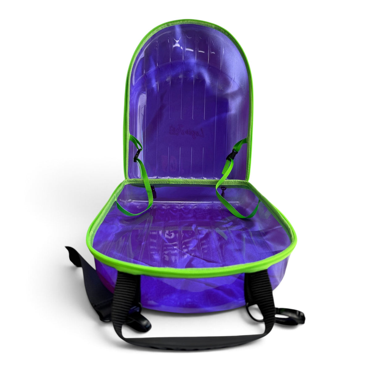 Purple/Green Hat Caddy Travel Case | Hard Shell Hat Carrier Holds Up to 8 Hats | Protective Hat Storage Case with Adjustable Shoulder Strap