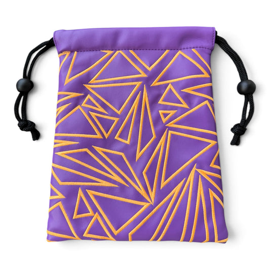 Purple/Orange Valuables Pouch | Embroidered Golf Accessory Bag for Phone, Wallet, Keys & Personal Items