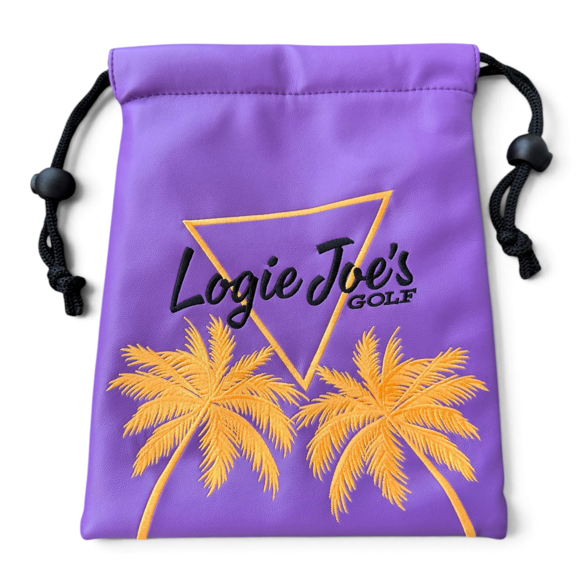 Purple/Orange Valuables Pouch | Embroidered Golf Accessory Bag for Phone, Wallet, Keys & Personal Items