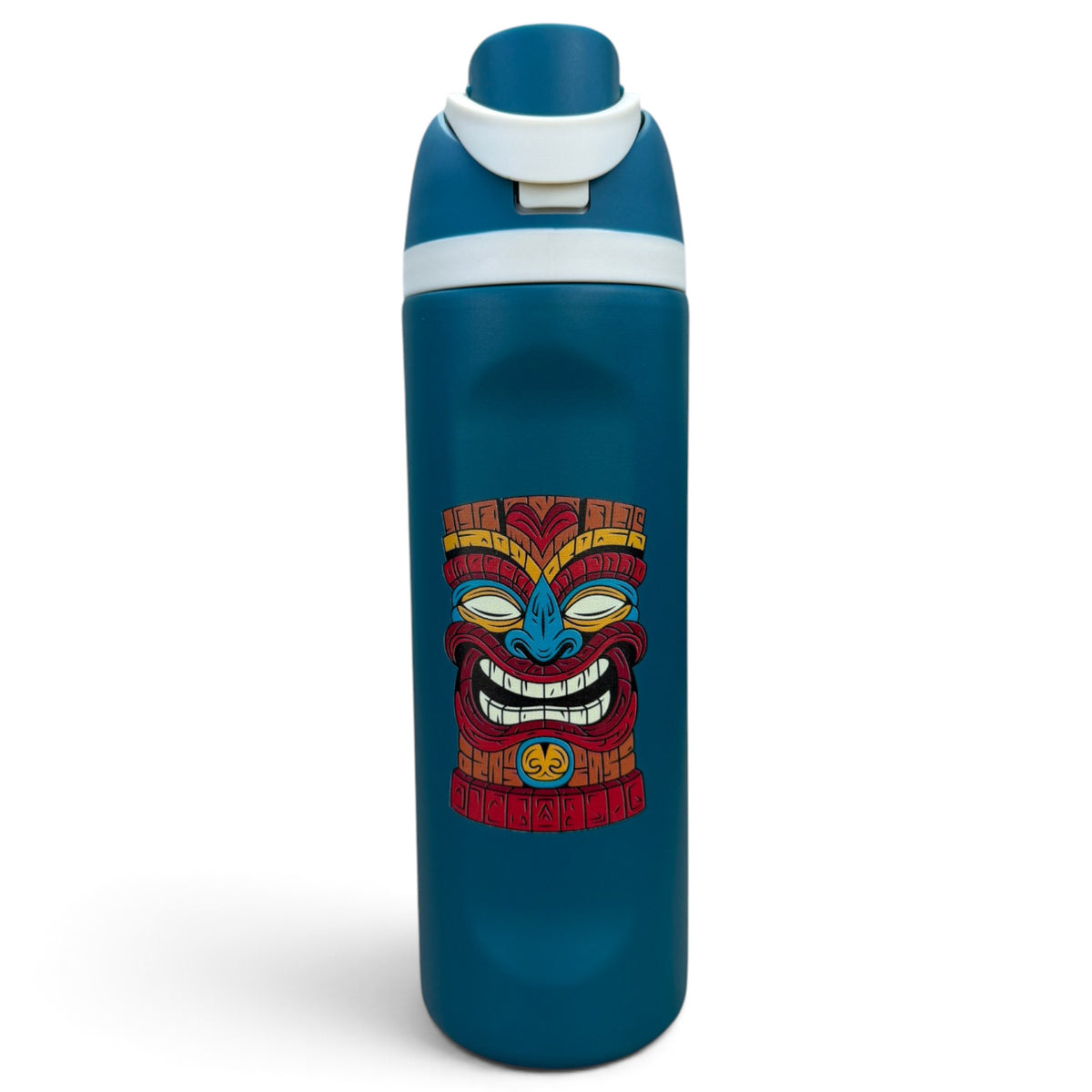 Tiki Totem Hydration Bottle | 24oz Insulated Stainless Steel | Flip Straw Lid w/ Handle