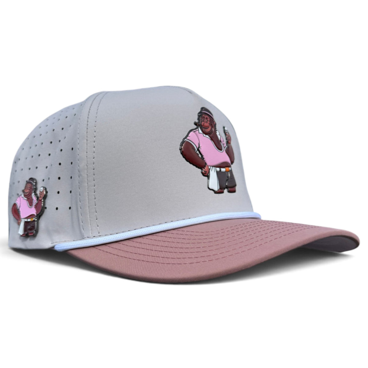 Orangutan Golf Hat | Snapback Cap | Built-in Magnetic Ball Marker Holder + Marker Included | Adjustable Ape Tan