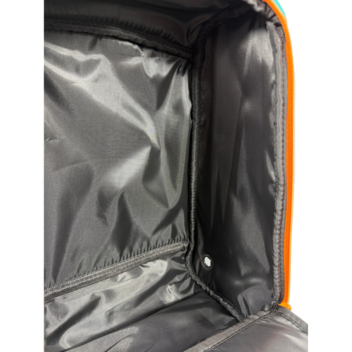 Teal/Orange Golf Shoe Bag | Premium PU Leather Golf Shoe Organizer | Quilted Travel Shoe Case with Accessory Pocket, Carry Handle & Ventilation