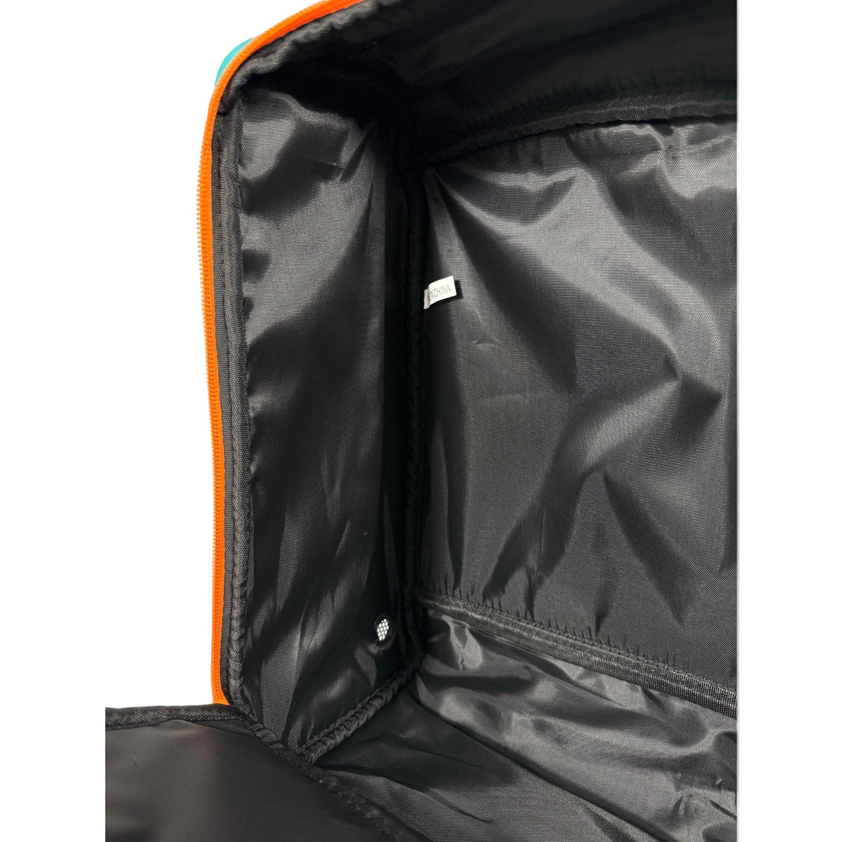 Teal/Orange Golf Shoe Bag | Premium PU Leather Golf Shoe Organizer | Quilted Travel Shoe Case with Accessory Pocket, Carry Handle & Ventilation