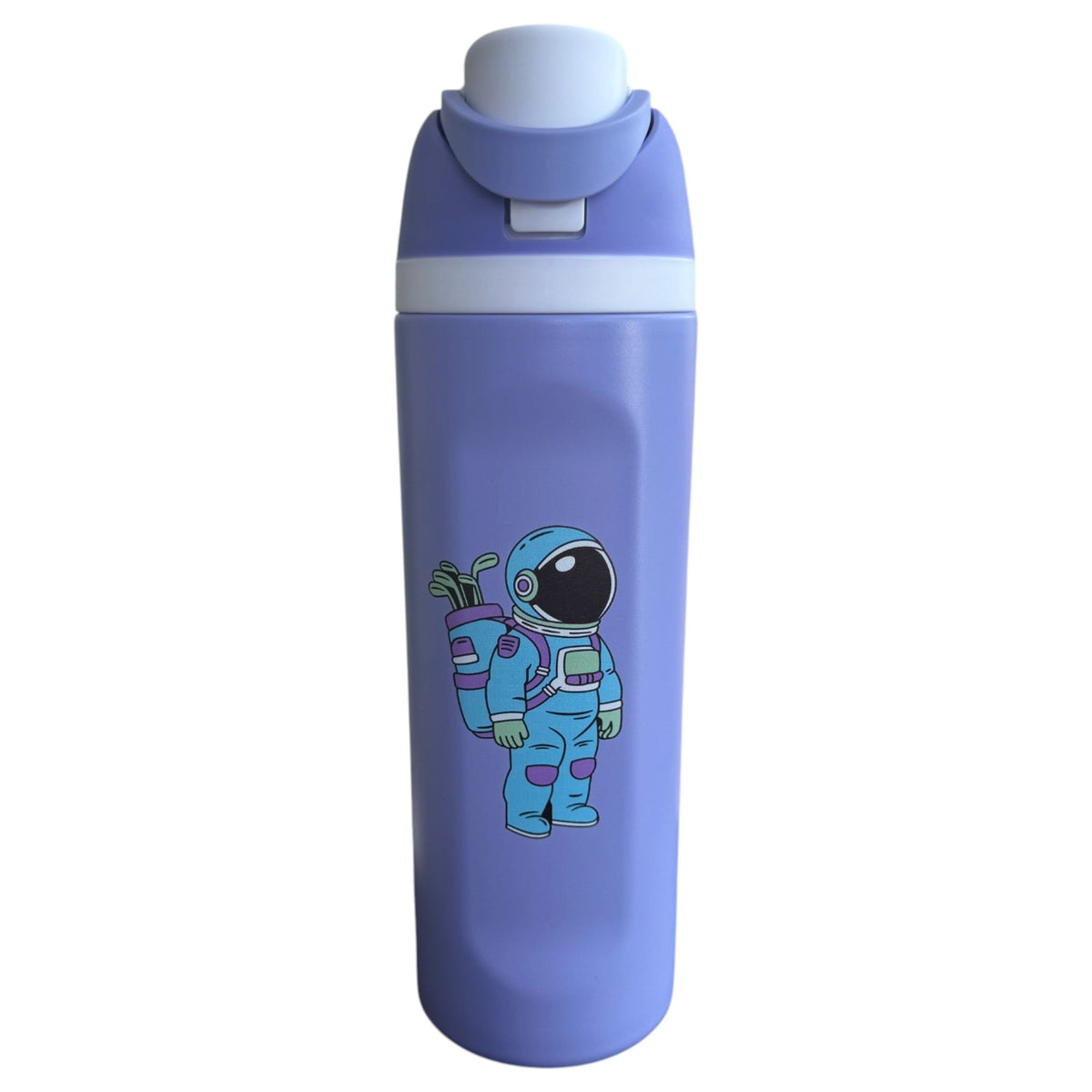 Astronaut Walker (Purple) Hydration Bottle | 24oz Insulated Stainless Steel | Flip Straw Lid w/ Handle