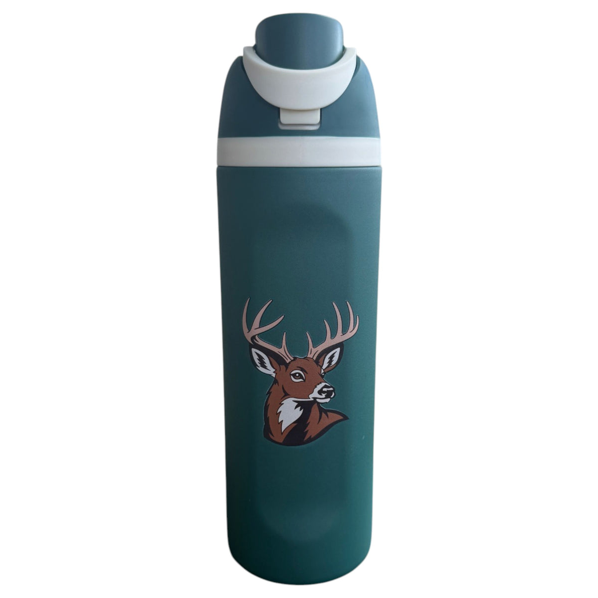 Buck Wild Hydration Bottle | 24oz Insulated Stainless Steel | Flip Straw Lid w/ Handle