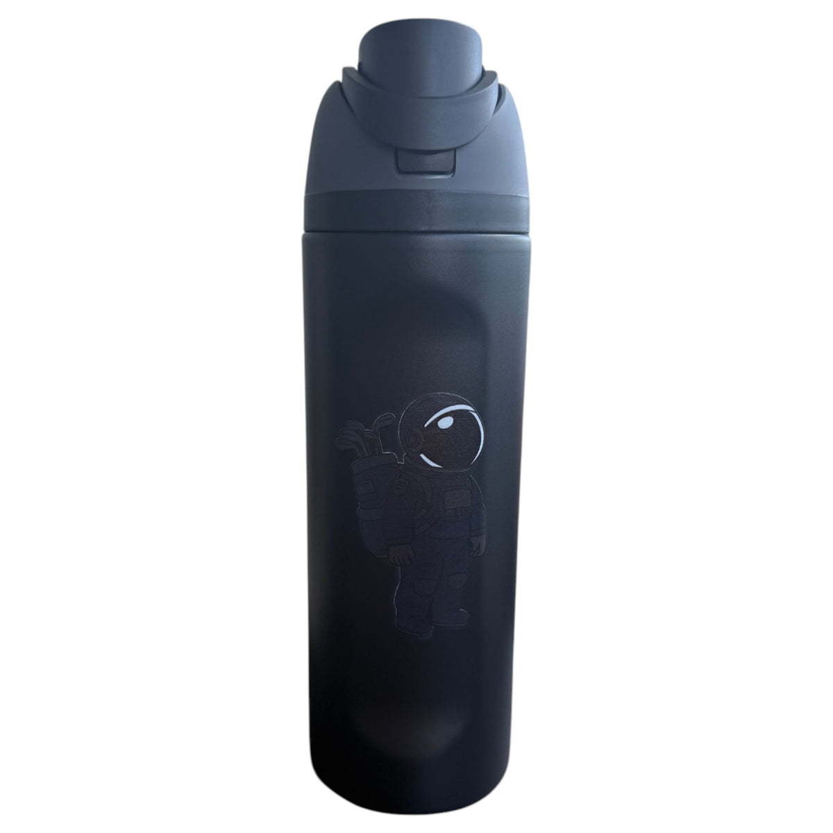Astronaut Walker (Black) Hydration Bottle | 24oz Insulated Stainless Steel | Flip Straw Lid w/ Handle