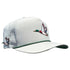 A light gray Mallard Golf Hat with green accents, featuring embroidered flying mallards, ventilation holes, adjustable snapback fit, and a built-in magnetic ball marker holder with marker included.