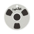 The Bottom of the Cup Golf Putting Disk is a round, white indoor practice marker with three black shapes, a central black circle, "Logie Joes GOLF" text on top, and a hole for attaching to a keychain or for use as a putting target.