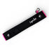 The Black/Pink Magnetic Golf Cart Strap Sleeve features neoprene rubber, dual accessory magnets, a glove holder, carabiner bag attachment, and the LogieJoes Gear logo—an ideal 18.5 x 3.5 in golf bag accessory.