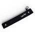 The Black Magnetic Golf Cart Strap Sleeve is a rectangular neoprene rubber holder (18.5 x 3.5 in) with dual accessory magnets, glove holder, flamingo and LogieToss Gear logos, round buttons, and a carabiner bag attachment, shown on a white background.