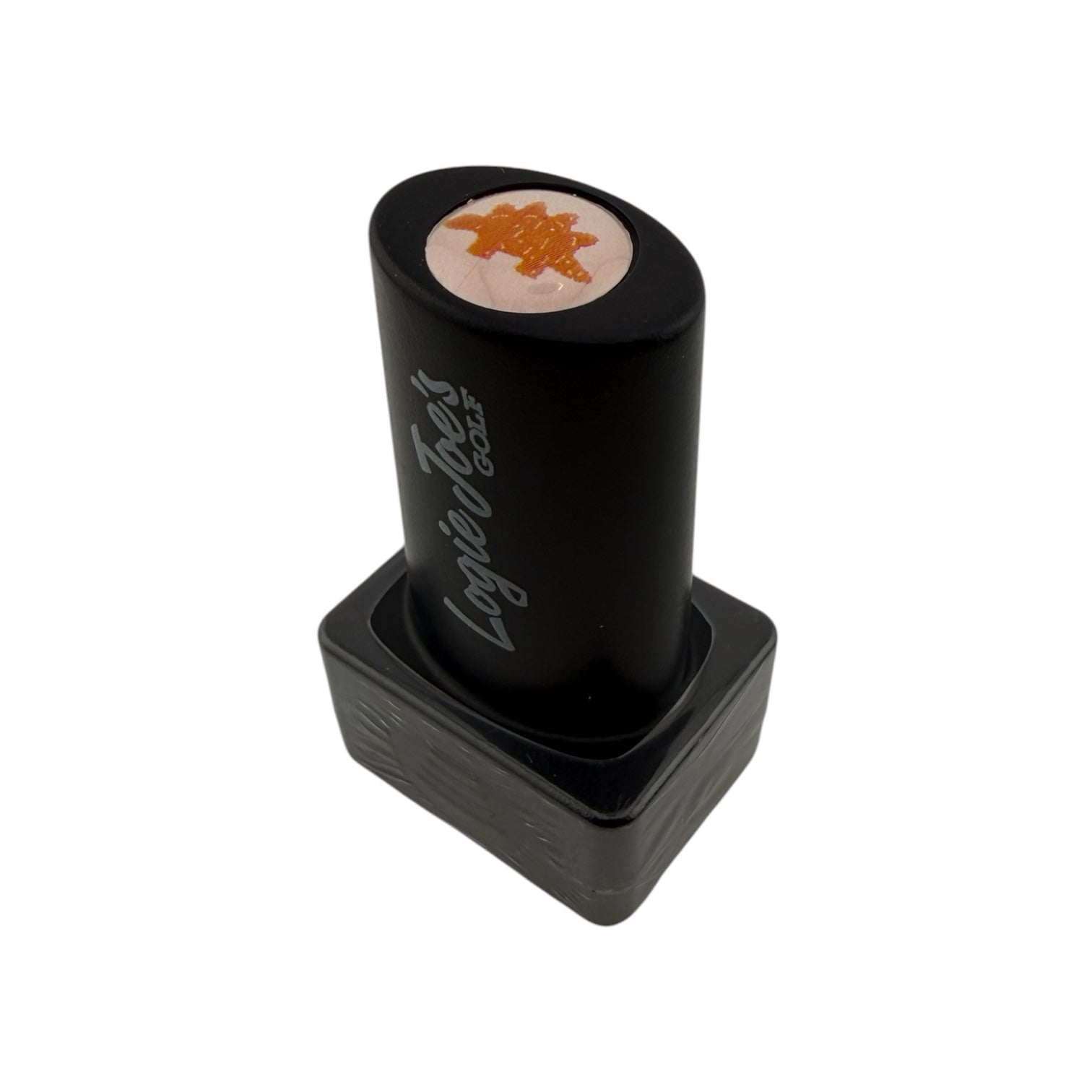 A Dino Chicken Nugget Golf Ball Stamp with quick-dry ink, perfect for easy ball ID and a fun golf gift—displayed on a white background, it's an ideal companion to your personalized golf accessories.