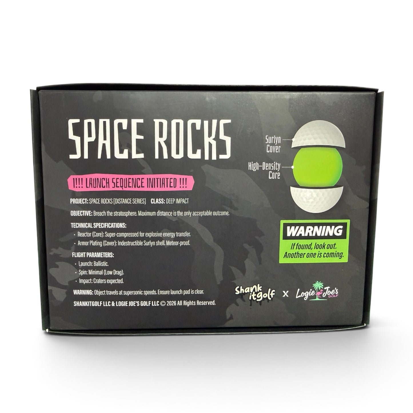 Space Rocks Distance Series Golf Balls | 2-Piece Surlyn Golf Balls | 12-Pack