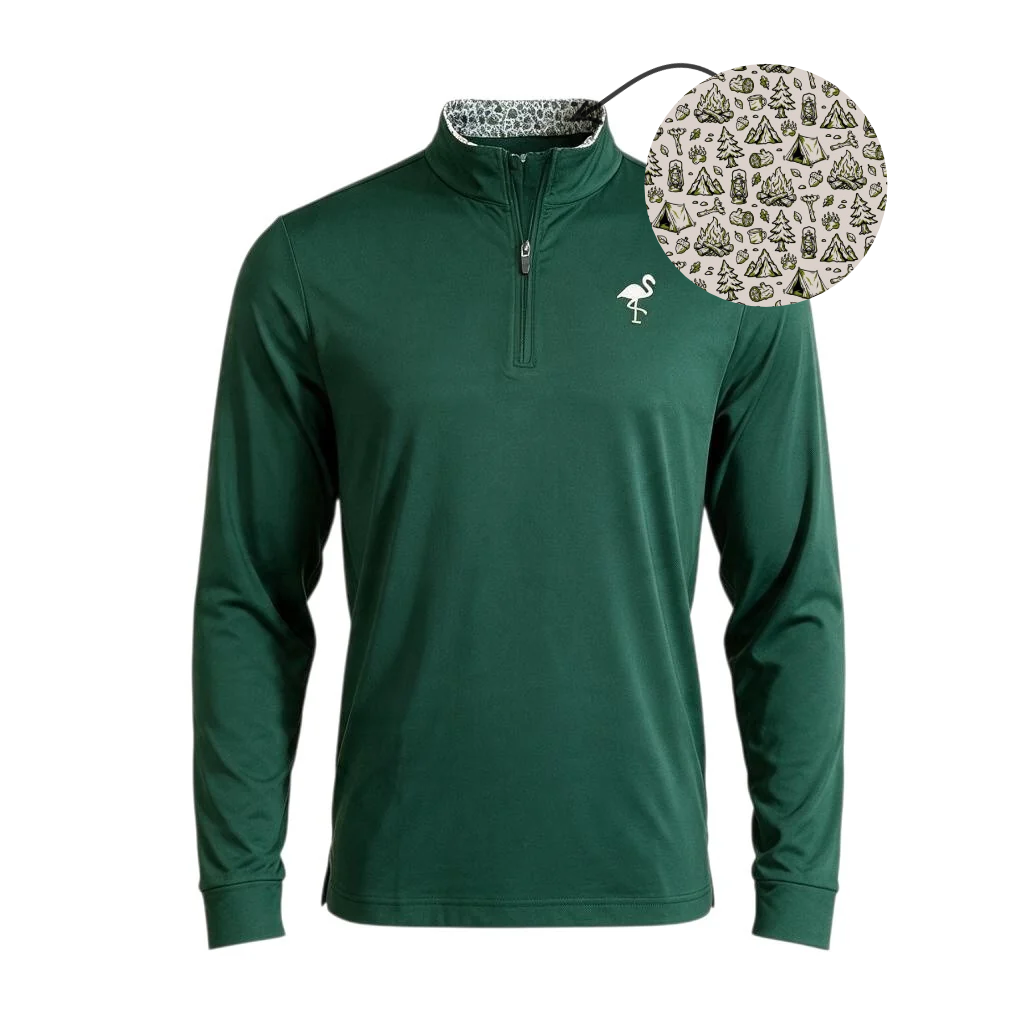 Happy Camper Performance Quarter Zip | Lightweight Unisex Moisture-Wicking Golf Pullover