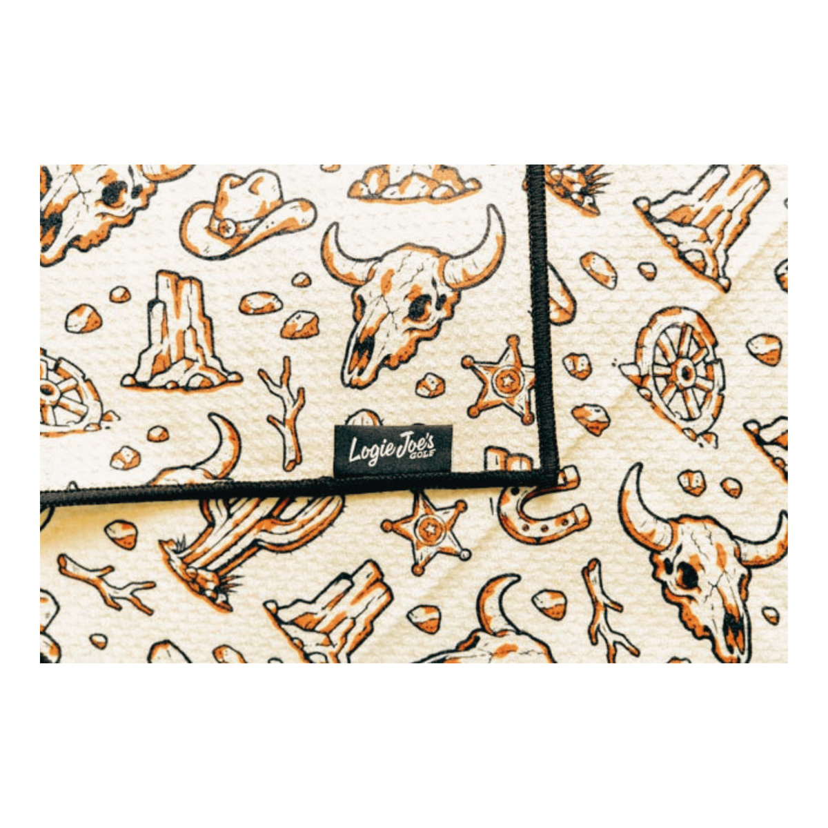 Badlands Golf Towel | 24” x 16” Microfiber Towel | Magnetic Clip & Carabiner | Premium Golf Accessory | Longhorn Desert Western