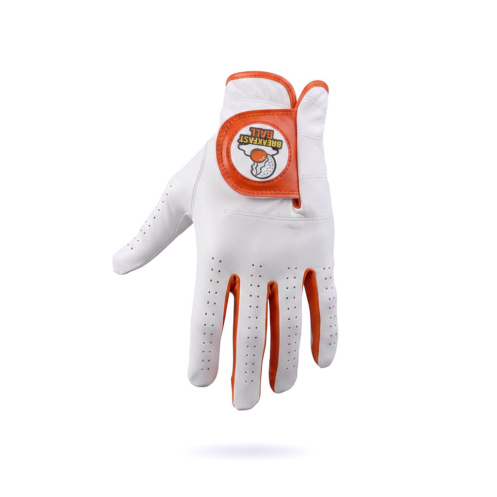 Breakfast Ball Cabretta Leather Golf Glove | Premium Golf Glove with Magnetic Ball Marker | Left & Right Hand | Standard & Cadet Sizes