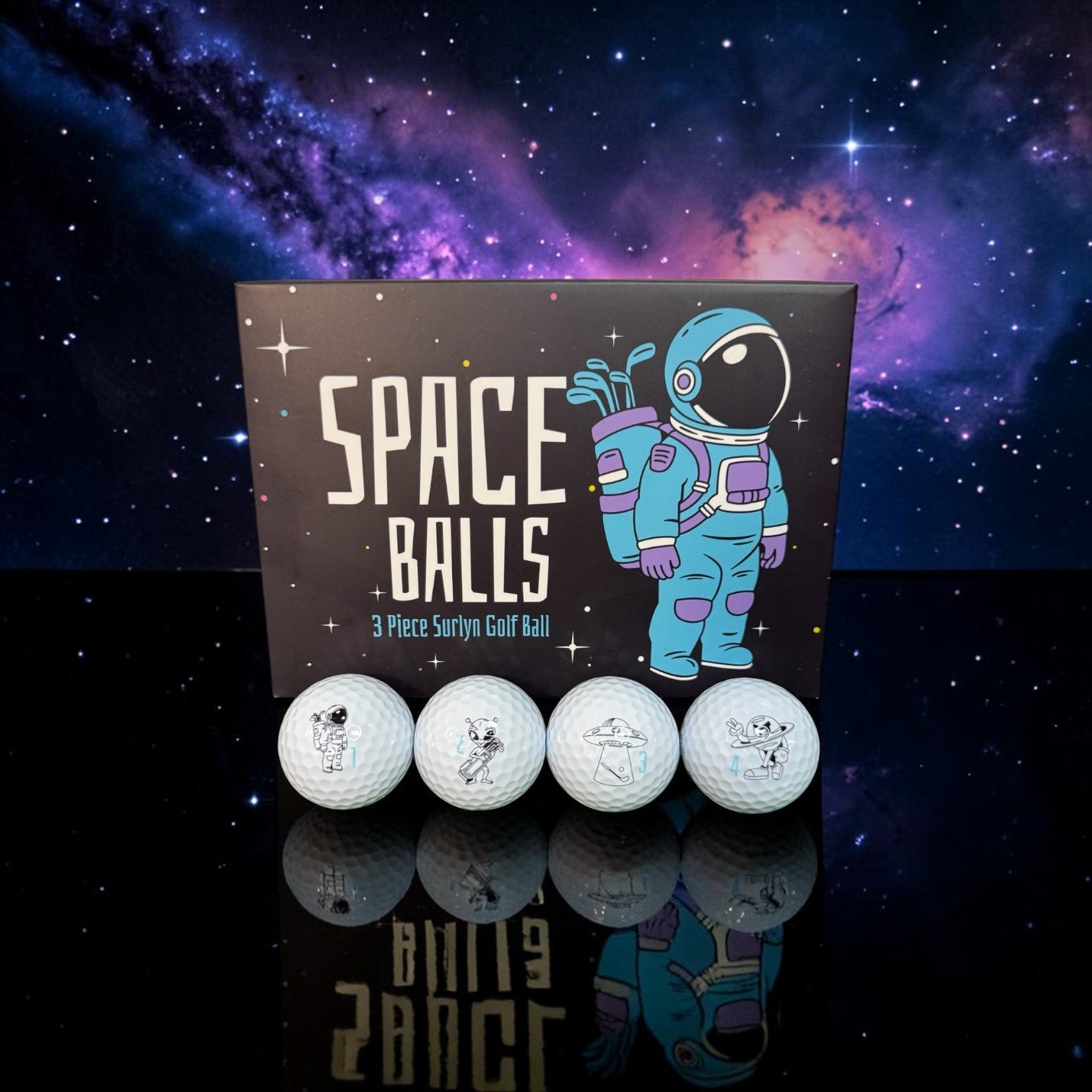 Space Balls Pro Series Golf Balls | 3-Piece Surlyn Golf Balls | 12-Pack